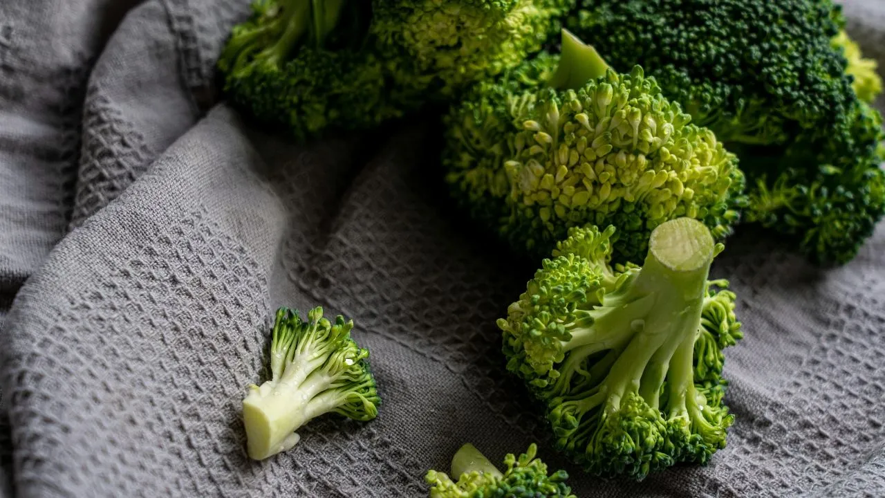 green broccoli on white