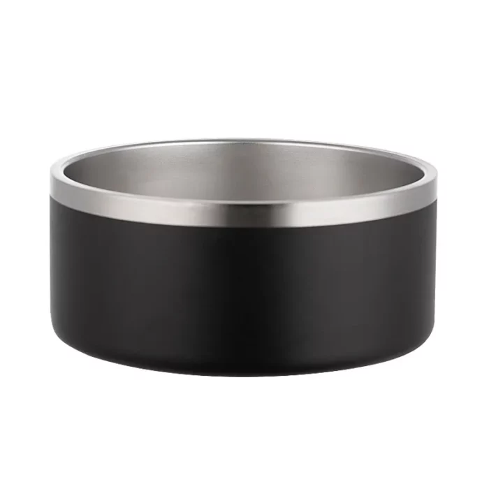 black stainless steel dog bowl
