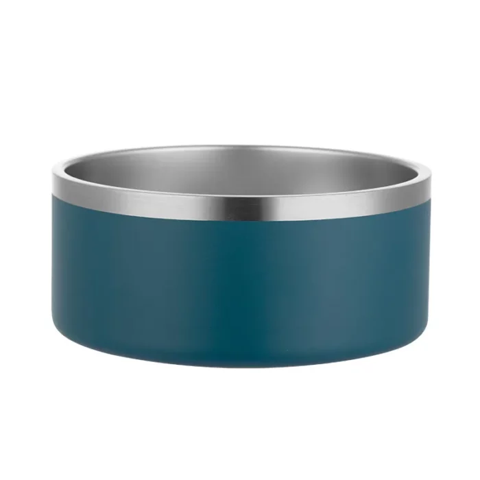 green stainless steel dog bowl