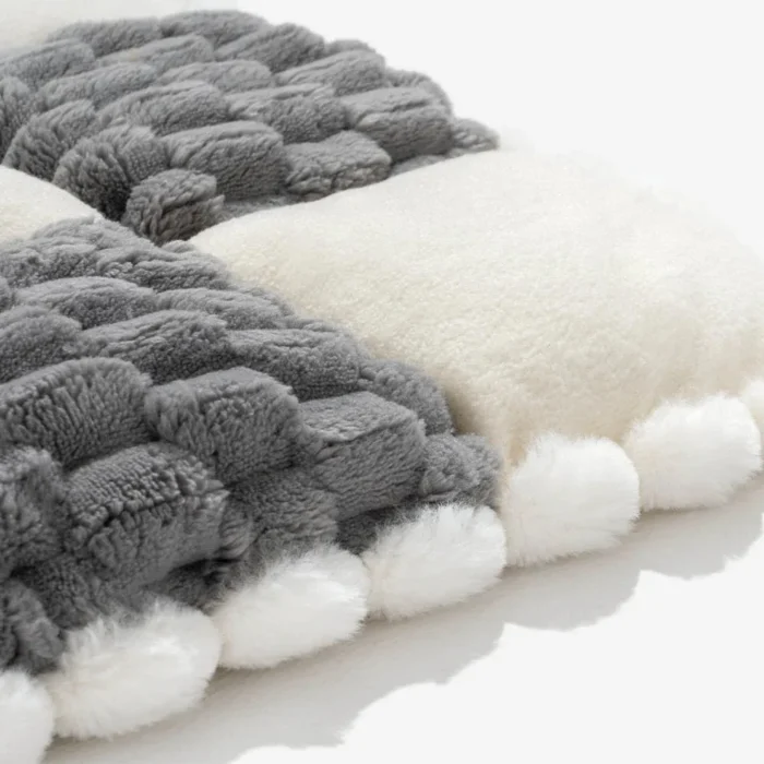 Plaid Plush Dog Sofa Mat - Image 5