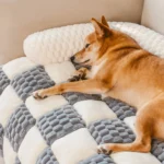 Plaid Plush Dog Sofa Mat - Image 6