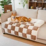 Plaid Plush Dog Sofa Mat