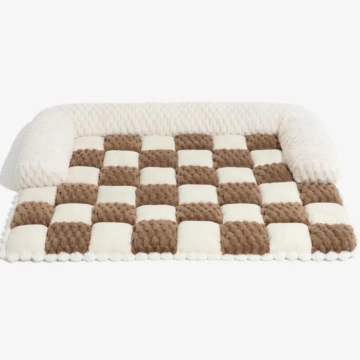 Plaid Plush Dog Sofa Mat - Image 11
