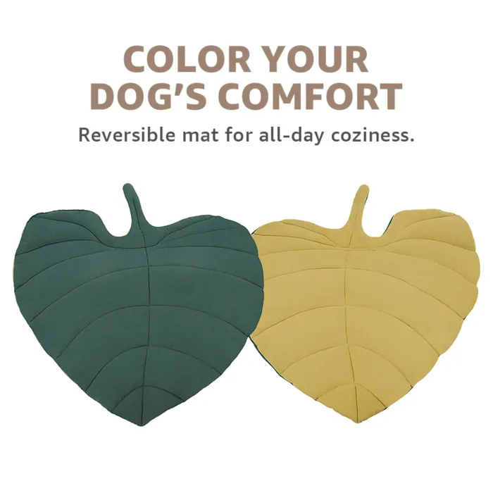 Leaf-Shaped Cotton Dog Mat - Image 2